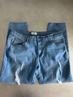 Toxica Light Wash Distressed Jeans - Light Blue